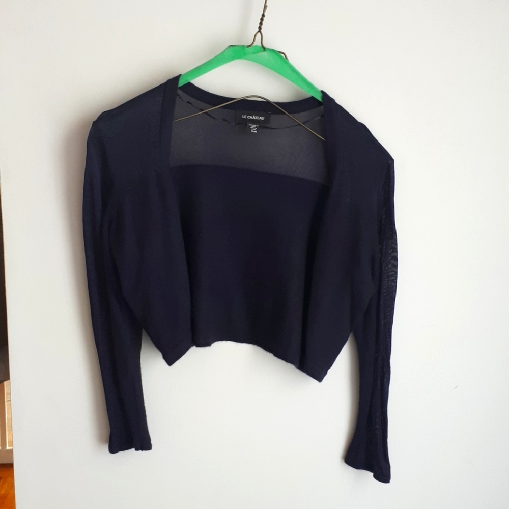 Le Chateau Navy Open-Front Cardigan